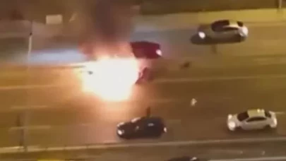 E-5'te alev topuna döndü