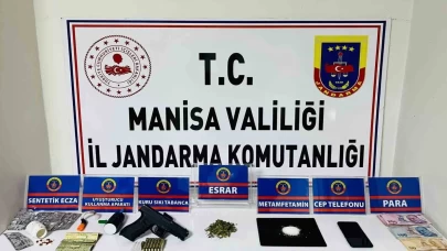 Çok sayıda madde ve tabanca ele geçirildi