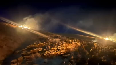 Erzincan-Gümüşhane kara yolunda çıkan örtü yangını söndürüldü