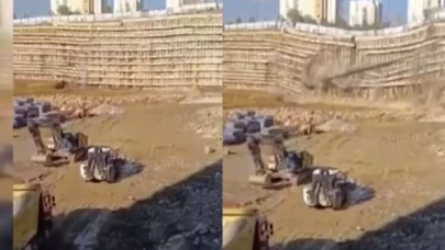 Ümraniye’de yol çöktü: İstinat duvarı yıkıldı, korku dolu anlar kamerada