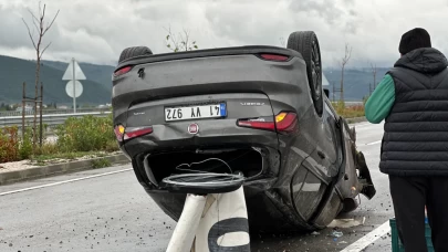 Otomobil takla attı, 3 kişi mucize eseri kurtuldu