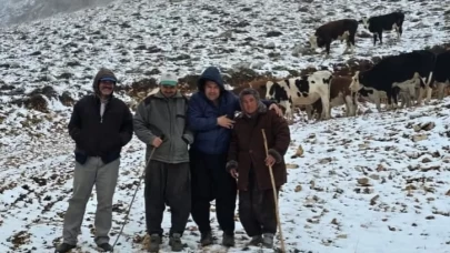 Aniden kar bastırınca yaylada mahsur kalan kadın kurtarıldı