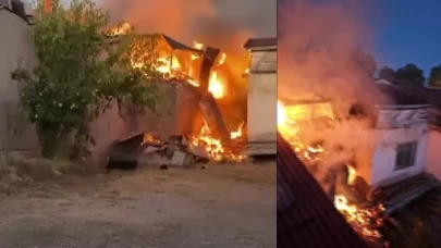 Sivas’ta korkutan yangın: 2 ev, 1 ahır ve samanlık zarar gördü