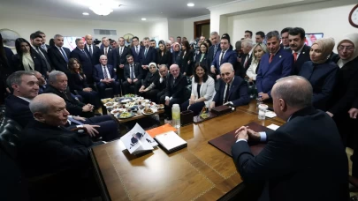 Cumhurbaşkanı Erdoğan, açılış sonrası parti liderleri ve milletvekilleriyle görüştü