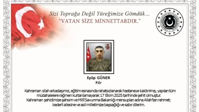 Tokat’ta eğitim sırasında rahatsızlanan asker şehit oldu