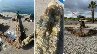 Çanakkale'de Balıkçıların Ağına Tarihi Çapa Takıldı