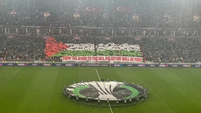 Samsunspor taraftarından Filistin’e destek koreografisi