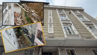Arnavutköy’de istinat duvarı gece yarısı çöktü: İki bina hasar gördü