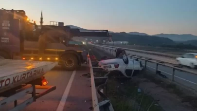 Kontrolden çıkan otomobil takla attı: 2 yaralı