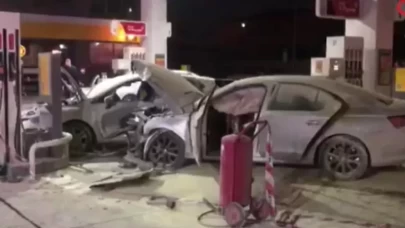 Çekmeköy'de araç benzinliğe daldı