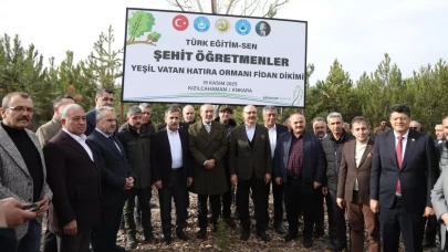 Şehit öğretmenlerin adı Türk Eğitim-Sen’in fidanlarında yaşayacak