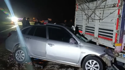 Adana Kozan’da otomobil kamyona çarptı: 2 yaralı