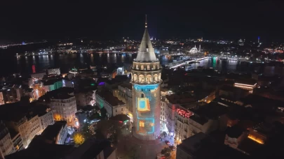 Galata Kulesi’nde ‘E-Ticaret Haftası’na özel büyüleyici mapping gösterisi