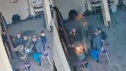 Sobaya dökülen mazot bomba gibi patladı