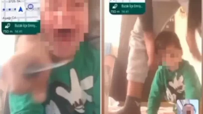 Çocuğunun boğazına bıçak dayadı!