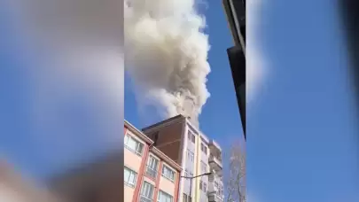 Ankara'da 7 katlı binada yangın çıktı