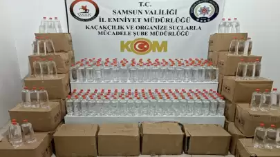 Taşıma aracında ev eşyaları arasında saklanmış 1 ton etil alkol ele geçirildi