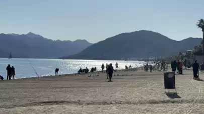 Marmaris'te kış ortasında yaz keyfi