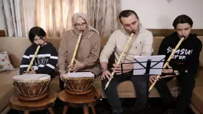Samsun'da ney üfleyen aile sahne almak istiyor