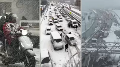 Kar İstanbul’u vurdu: Araçlar yolda kaldı