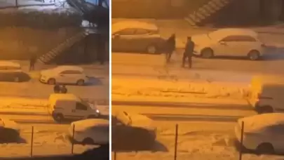 Aracına kar topu atılmasına sinirlendi, aracını terk edince olanlar oldu