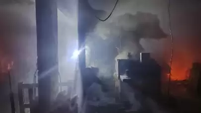 Çanakkale'de palet atölyesinde yangın