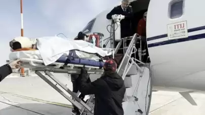 Ambulans uçak bu kez kazada ağır yaralanan genç için havalandı