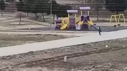 Okul yolunda korku dolu anlar! Parka sığınarak kurtuldu