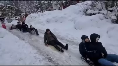 Sinop'ta kar yağışının ardından renkli görüntüler oluştu