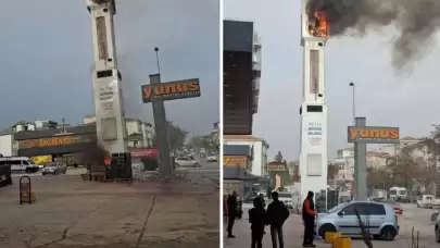 Ankara’da baz istasyonu kulesindeki yangın patlamalara neden oldu