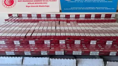 Çanakkale'de Panama bayraklı gemiye kaçak sigara baskını