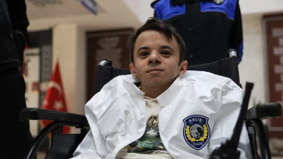 Cam kemik hastası genç Emre’nin polis olma hayali bir günlüğüne gerçekleşti