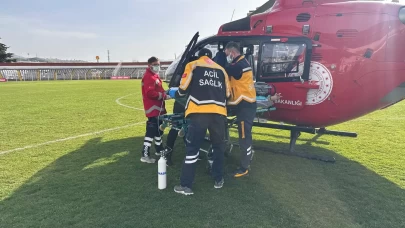 21 yaşındaki genç, Tokat’tan Samsun’a ambulans helikopterle ulaştırıldı