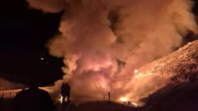 Kütahya-Eskişehir kara yolunda yangın çıktı