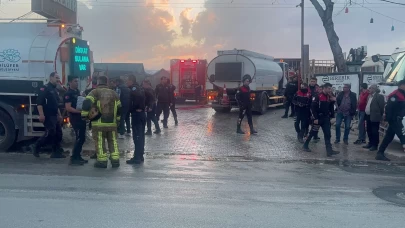 Yangın yerinde güvenlik önlemi alan polise saldırı