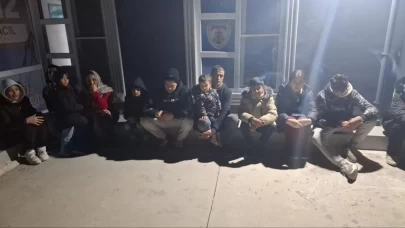 9'u çocuk 13 düzensiz göçmen yakalandı