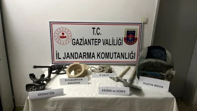 Gaziantep'te kaçak kazı yapan iki kişi suçüstü yakalandı