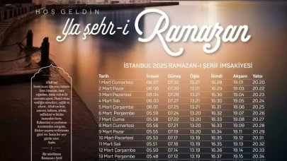 13 Mart 2025 İstanbul sahur saati ve imsak vakti
