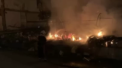 Kümes olarak kullanılan çadır alevlere teslim oldu