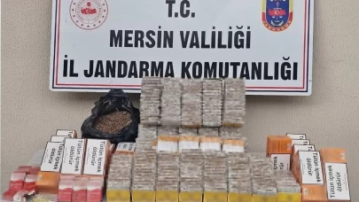 Mersin'de kaçak tütün ile makaron ele geçirildi
