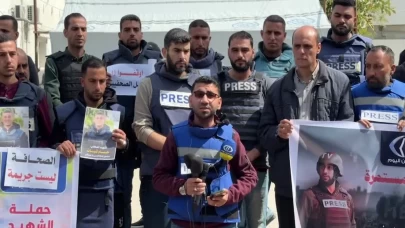 Filistinli gazeteciler, meslektaşlarının ölümlerini protesto etti