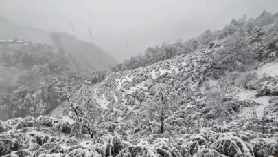 Zonguldak'ta kış geldi: Gümeli beldesinde kar kalınlığı 20 cm'ye ulaştı