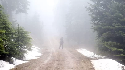 Ilgaz Dağı Kayak Merkezi'nde sis ve kar yağışı etkili oluyor