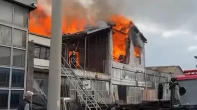 Isparta'da kereste imalathanesinde yangın