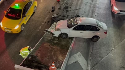 Küçükçekmece'de araç takla attı: 1 yaralı