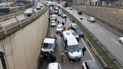 Trabzon'da zincirleme kaza: 15 araç birbirine girdi