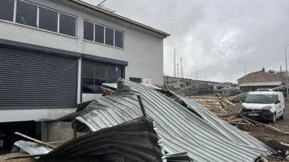 Bitlis'te şiddetli rüzgar çatıları uçurdu