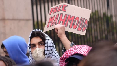 ABD'li öğrencilerden Filistinli aktivist Halil'in serbest bırakılması için protesto