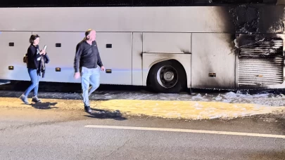 Kayseri'de turistleri taşıyan otobüste yangın çıktı!