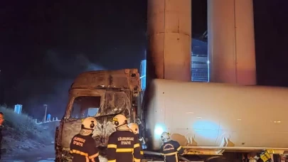 Lüleburgaz’da LPG tankerinde dolum sırasında yangın çıktı